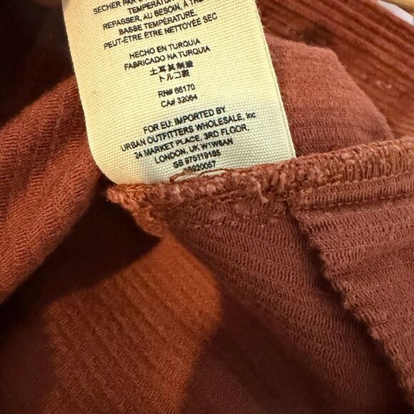 Free People Brown Luna Corduroy Zip-Front Overall Jumpsuit Women's Size 4 - Picture 6 of 6